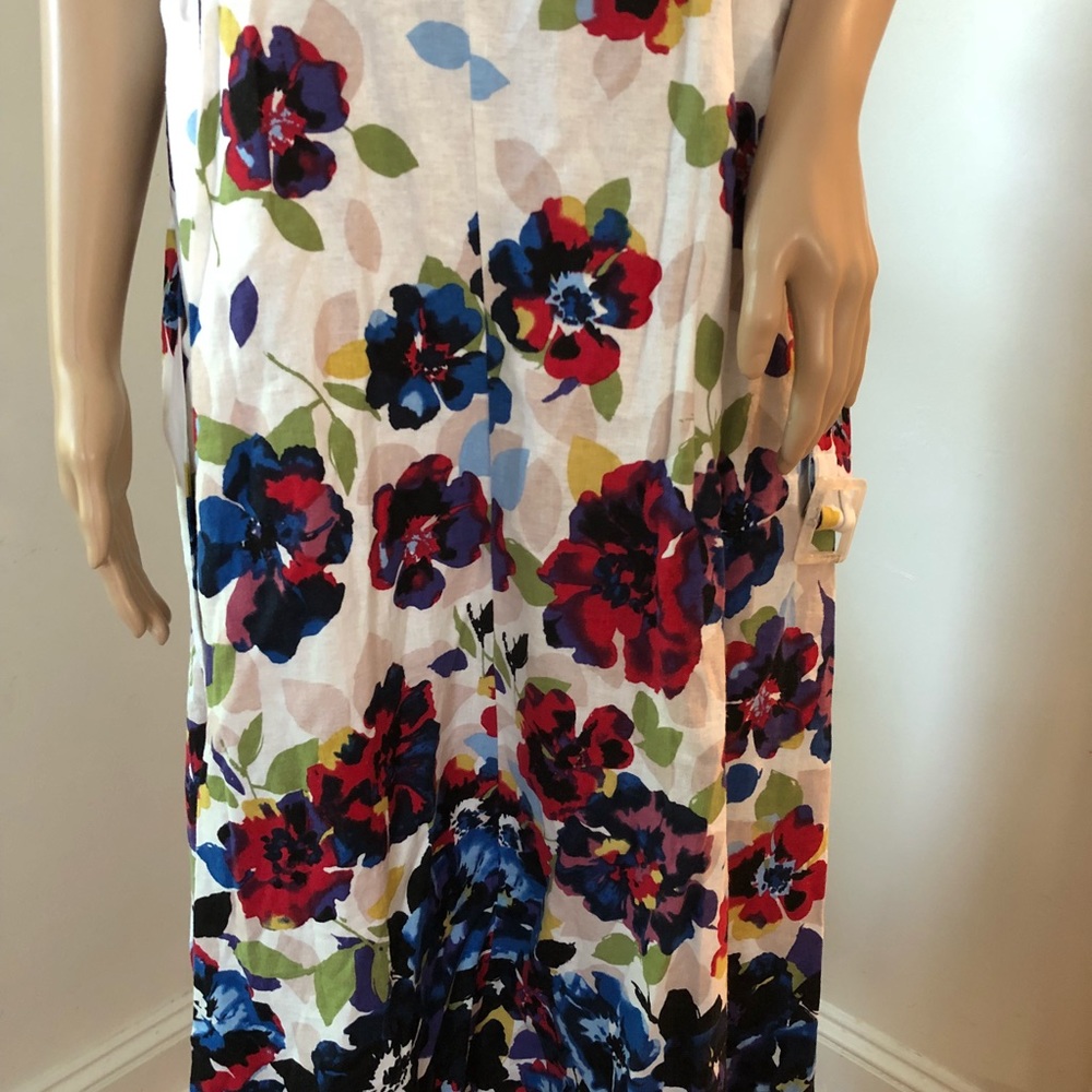 SOLD Lane Bryant Colorful Floral Midi Belted Dress - Picture 4 of 6